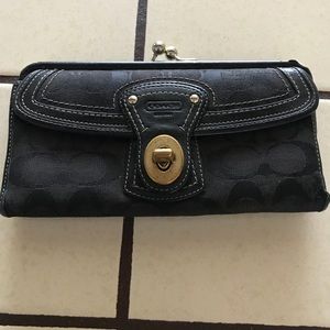 Black fabric Coach wallet